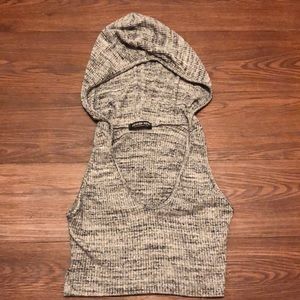 Heather gray crop hoodie